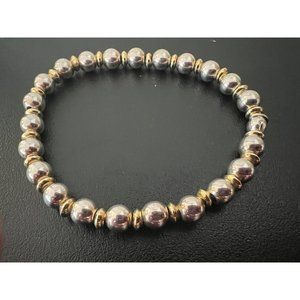SILPADA B0778 Sterling Silver Gold Plated Bead Bracelet Stretch RARE HTF *READ